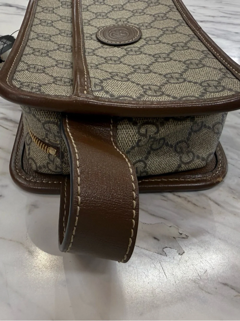Gucci Beige GG Canvas and Brown Leather Men’s Toiletry Bag